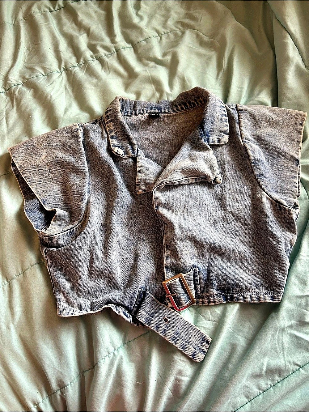 Denim Cropped Vest
